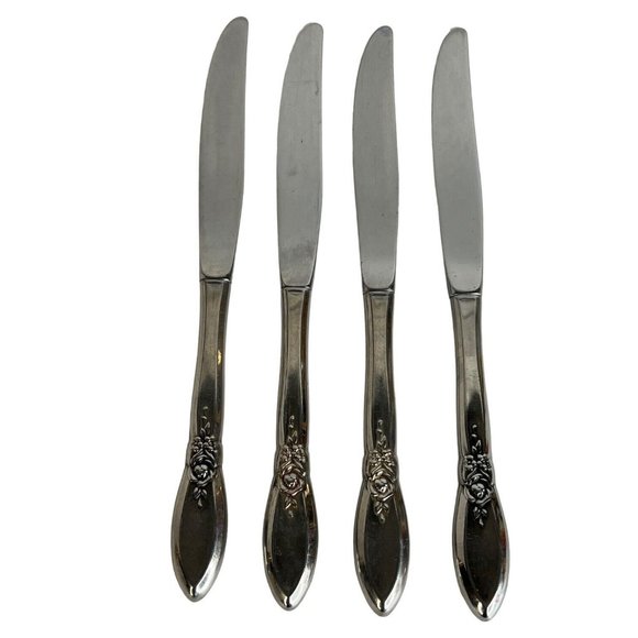 4 Oneida Community SPRING ROSE Stainless Knives 9 Inch Betty Crocker Knife VTG - Picture 3 of 6